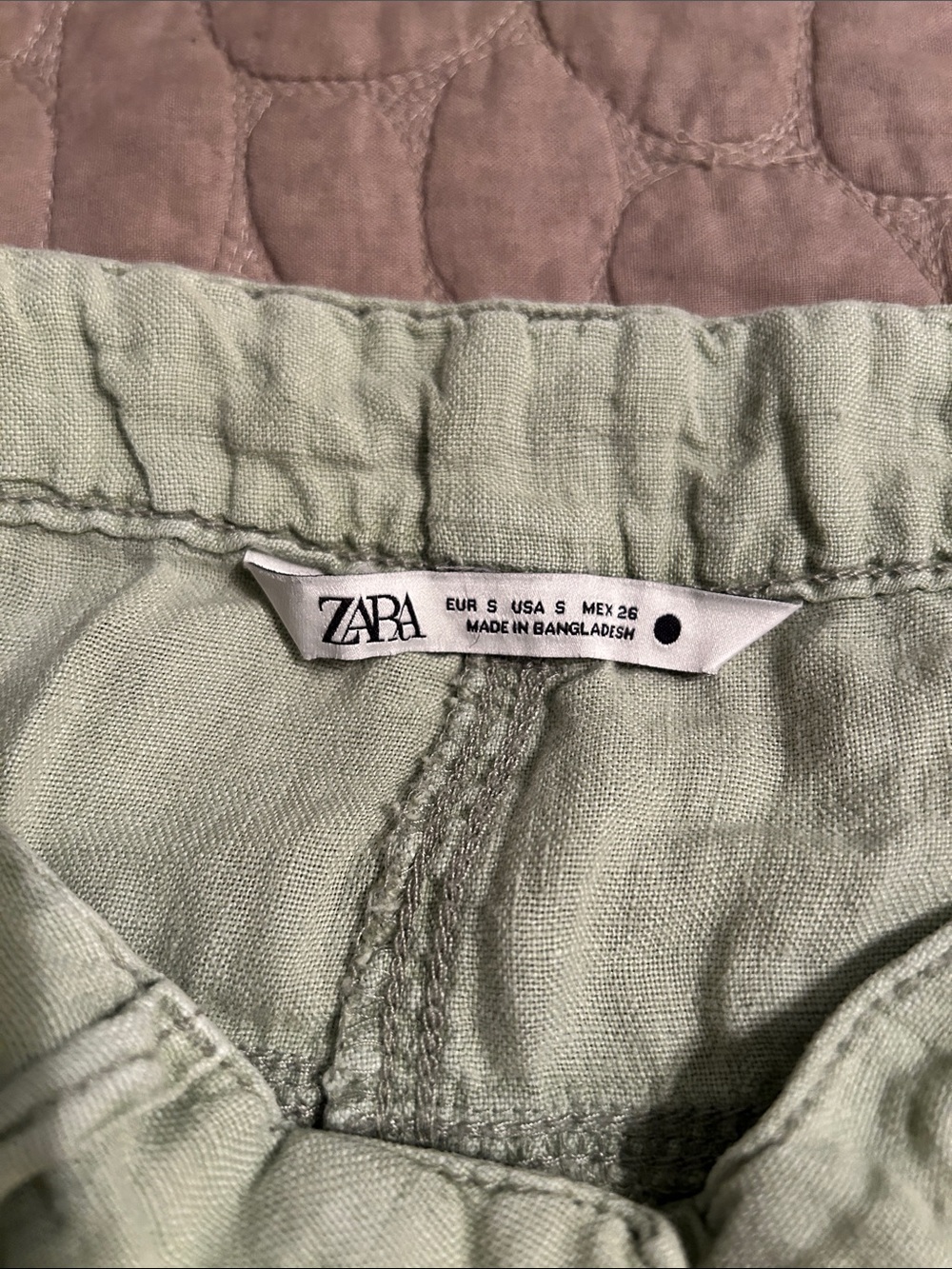 Zara Sage Green Linen Pants